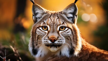 Fototapeta premium Majestic SilverFurred Lynx Basking in the Moonlight Amidst a Wintery Forest Backdrop, Showcasing the Beauty of Natures Most Elusive Predator
