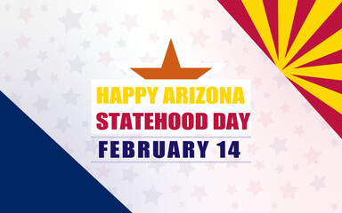 Fototapeta premium Arizona Statehood Day February 14 Stock Vector images, AZ Statehood Day
