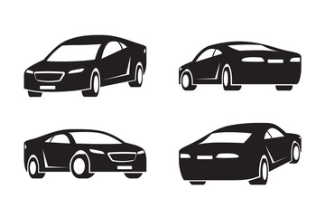Luxury sport car in different perspective – vector illustration
