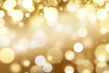 Obraz premium Golden bokeh background with sparkling light circles