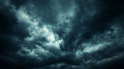 Obraz premium Dark stormy cloudscape, ominous weather, atmospheric background, nature photography, ideal for film