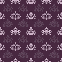Damask seamless vector background. baroque style pattern.