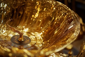 water drop on a golden surface