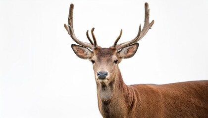 Majestic Deer in Pure White Majesty A Graceful Form Poised Against a Stark Backdrop, Embracing the Frozen Winter Landscape with a Sense of Tranquility.