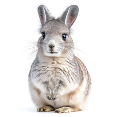 Obraz premium Adorable Grey Bunny Rabbit: A Close-Up Portrait of a Fluffy Pet