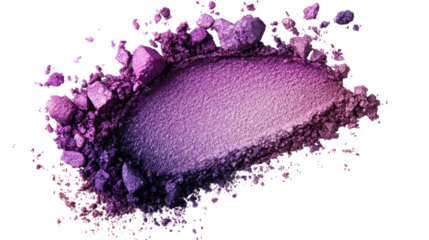 Purple Eye Shadow Swatch: A vibrant, textured swatch of crushed purple and violet eye shadow, showcasing a gradient of rich color and shimmer. Perfect for beauty blogs, makeup artists.
