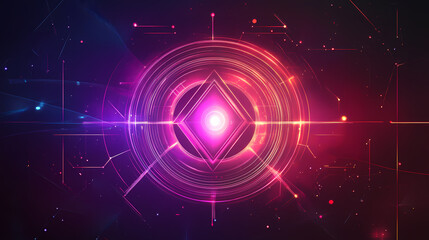 Obraz premium Sacred geometry cosmic background ethereal glow. Esoteric Geometry. Illustration