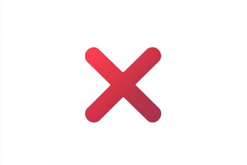 Obraz premium Red X is displayed on a white background