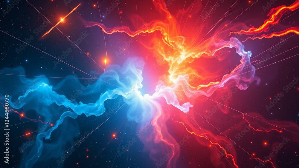 Canvas Prints abstract cosmic explosion of fire and ice background