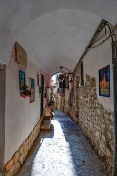 The city of Minturno in Lazio, Italy.
