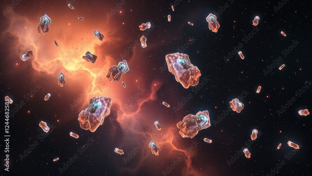 Canvas Prints cosmic debris in a nebula background