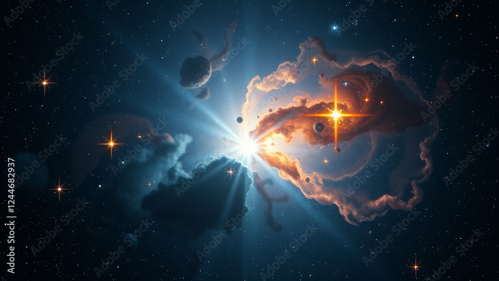 Canvas Prints cosmic explosion: a stunning nebula in the universe background