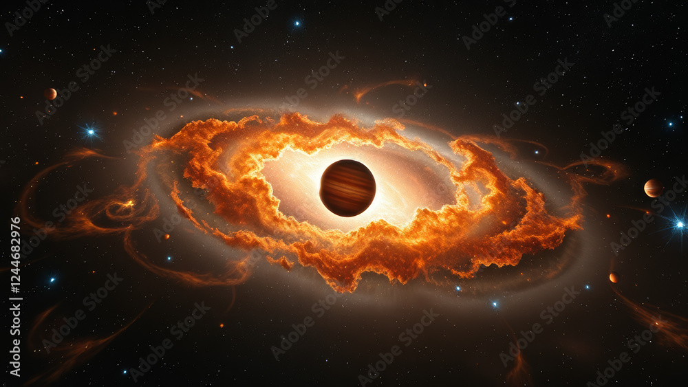 Canvas Prints fiery galactic explosion in deep space background