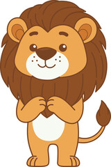 Cute lion cartoon design art illustration