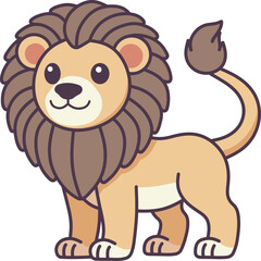 Cute lion cartoon design art illustration
