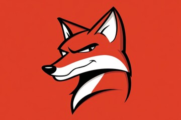 Obraz premium Cartoon fox with a red and white face