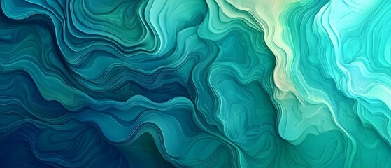 Obraz premium Abstract Teal Swirling Wave Pattern Design