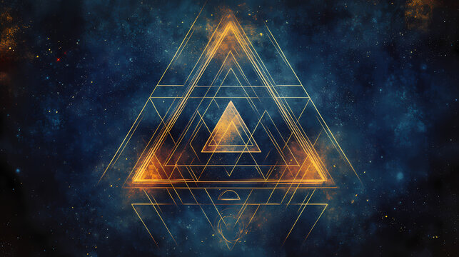 Esoteric astrological symbol of triangle symbol. Esoteric Geometry. Illustration