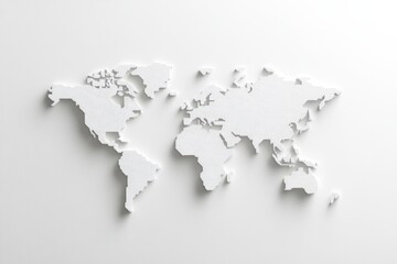 White map of the world is drawn in a pixelated style