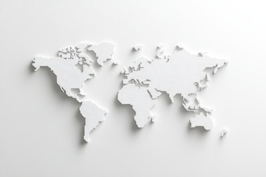 White map of the world is drawn in a pixelated style