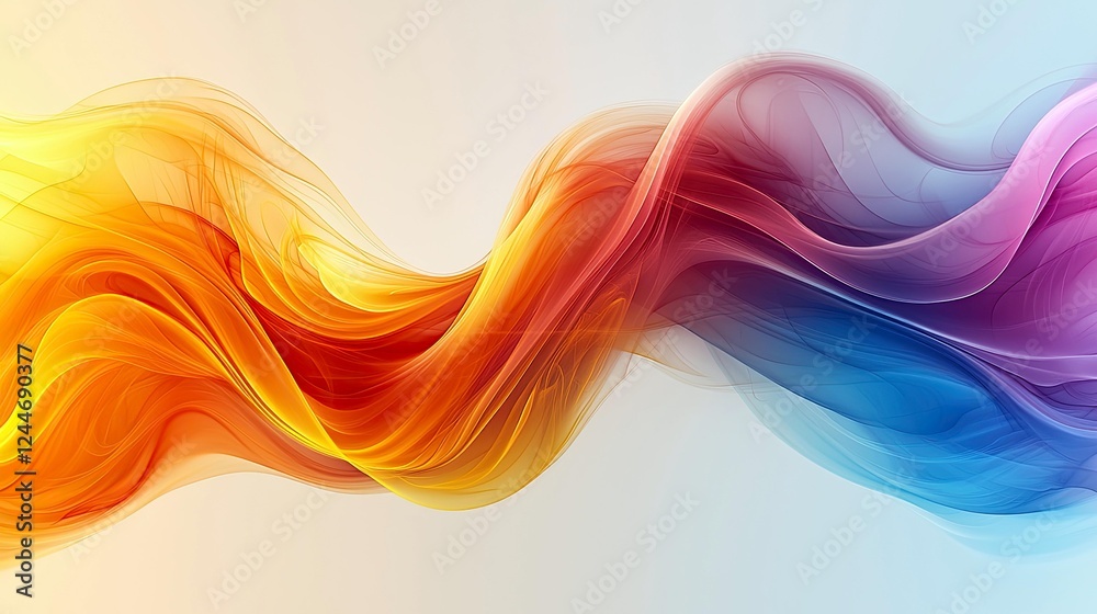 Wall mural abstract colorful flowing waves: dynamic digital art background