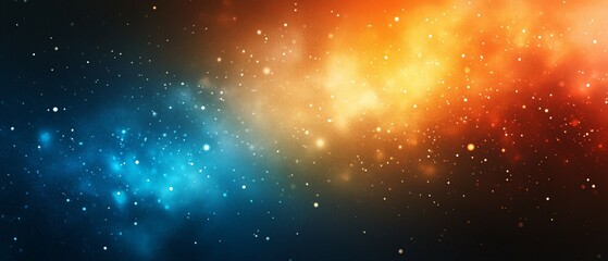 Abstract Cosmic Nebula Blue Orange Glow