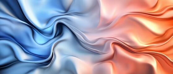 Obraz premium Abstract Blue and Orange Silk Drape Swirls