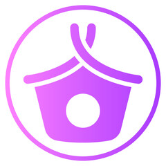 birdhouse gradient icon
