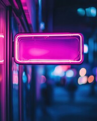 Obraz premium Neon Dreams: A Vibrant Nighttime Cityscape.