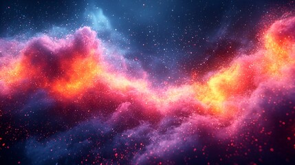 Fototapeta premium Cosmic Nebula, fiery clouds, interstellar dust, space background, perfect for sci-fi