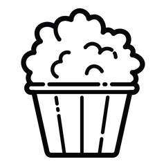 Popcorn Cinema Snack Outline Icon Isolated On White Background