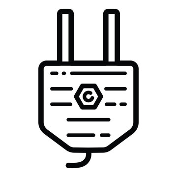 black plug icon clip art preview