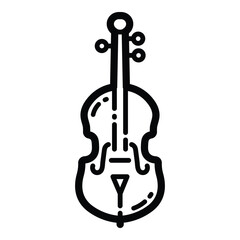Fototapeta premium Classic Violin Instrument Outline Icon Isolated On White Background