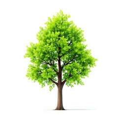 Fototapeta premium Lush Green Tree Isolated on White Background Perfect for Nature Designs