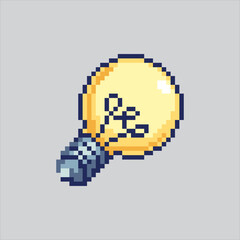 Pixel art illustration Light Bulb. Pixelated Bulb Lamp. Light Bulb Lamp Light Icon pixelated for the pixel art game and icon for website and video game. old school retro.