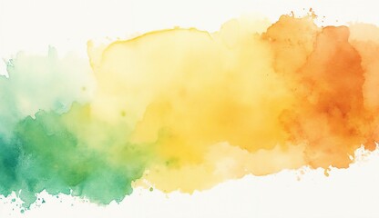 Soft watercolor abstract in yellow, orange, and green hues for creative design inspirations