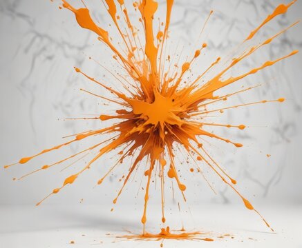 Abstract orange splatter art on white background ,  design,  abstract,  visual