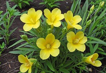 Obraz premium Evening Primrose (Oenothera biennis): A Vibrant Herb Garden Gem