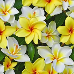 Fototapeta premium Exotic Plumeria Arrangement: A Tropical Floral Delight