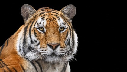 Fototapeta premium Striking Bengal Tiger in a Serene Jungle Savannah, Majestically Staring into the Distance with Intense Eyes, Showcasing the Beauty and Power of This Majestic Predator.