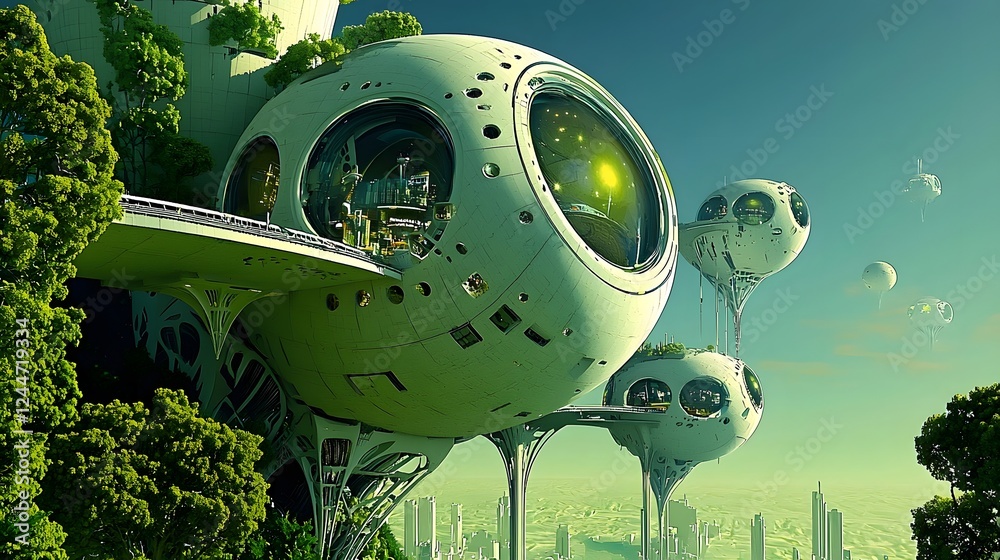 Aufkleber breathtaking underwater city with advanced futuristic architecture and self sustaining energy produc