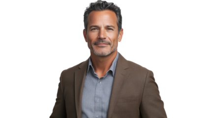 Confident businessman smiling with transparent background