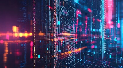 Obraz premium 2D illustration an abstract futuristic electronic circuit technology background, highlighting digital systems and innovation