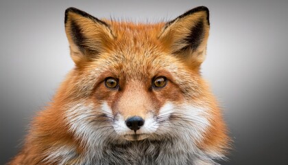 Obraz premium Captivating Portrait of a Friendly Fox Against Transparent Background, Exuding Warmth and Approachability with a Touch of Whimsy and Wilderness.