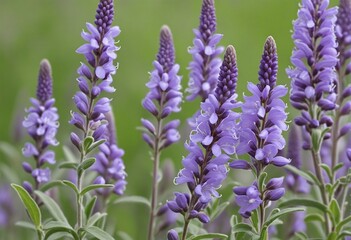 Fototapeta premium Vibrant Purple Salvia Blooms in a Sunny Summer Meadow