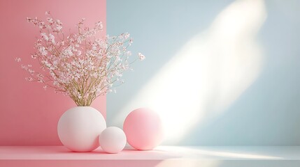 Fototapeta premium Aesthetic pastel color background ideal for quotes, soft and subtle for calm and reflective messages.