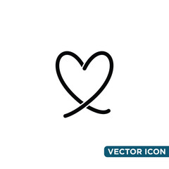 Simple Heart Icon Design Template 