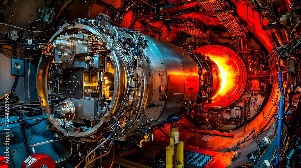 Aufkleber glowing fusion reactor prototype showcasing advanced energy technology futuristic scientific equipme