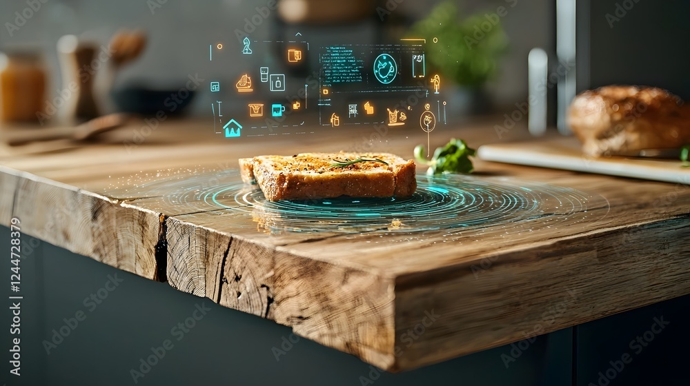 Aufkleber innovative digital concept showcasing an automated smart kitchen counter with advanced self cleaning
