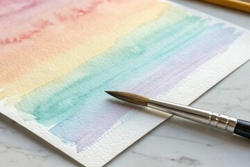 Soft watercolour brush strokes on wet paper creating a subtle gradient, abstract background, painting style, coloured strokes, painterly effect, gentle texture